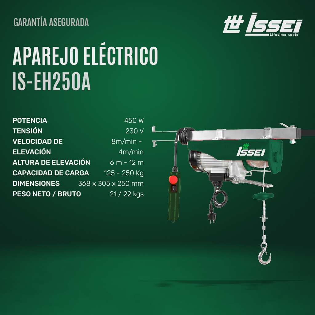 APAREJO ELECTRICO [0 - 250 kg]