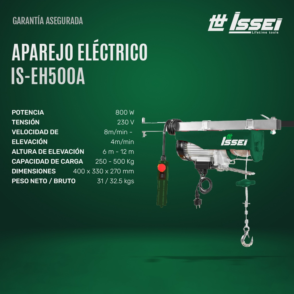 APAREJO ELECTRICO [250 - 500 kg]